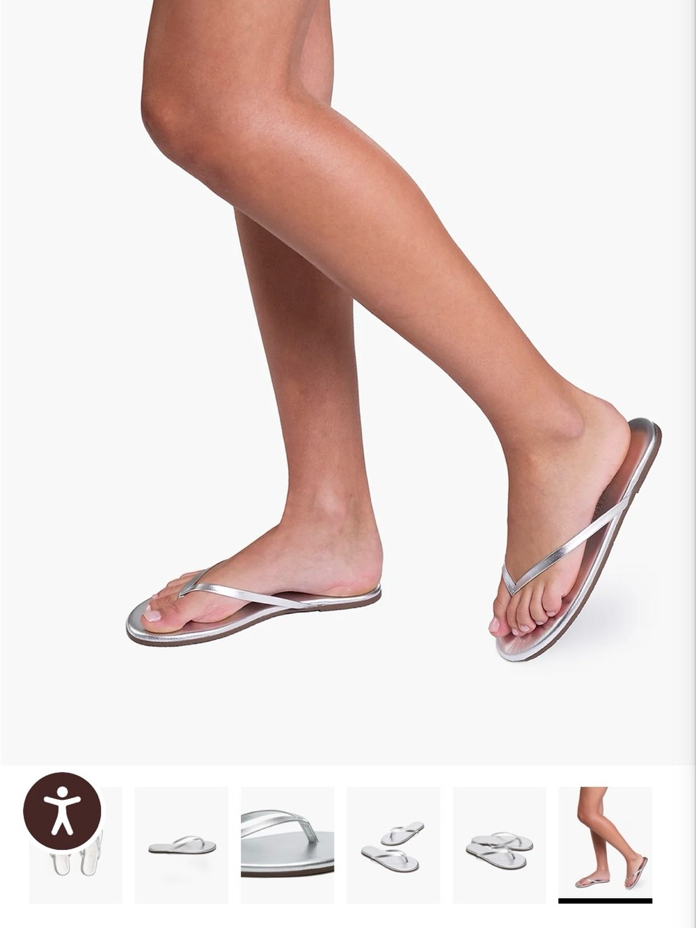 TKEES Silver Metallic Flip Flop Sandals